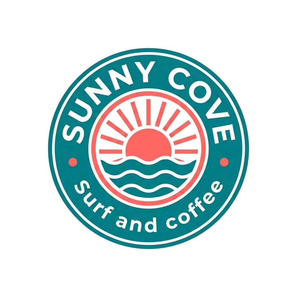 Circle Logo result: Circle Logo: Badge + Sun + Teal & Coral