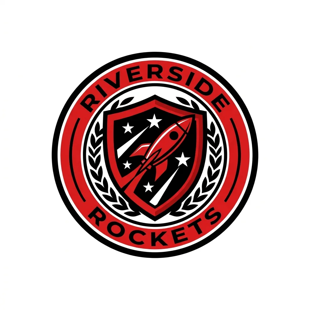 Sports Logo result: Sports Logo: Badge + Shield & Stars + Red & Black
